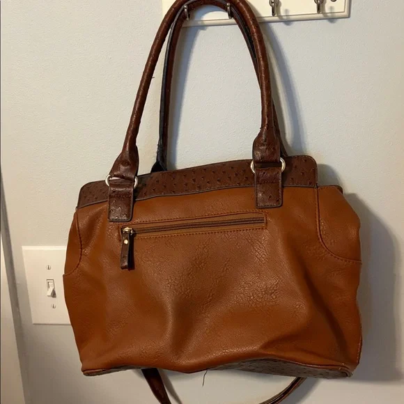 VTG Bueno Two-Tone Brown Leather Tote Bag - Picture 6 of 7